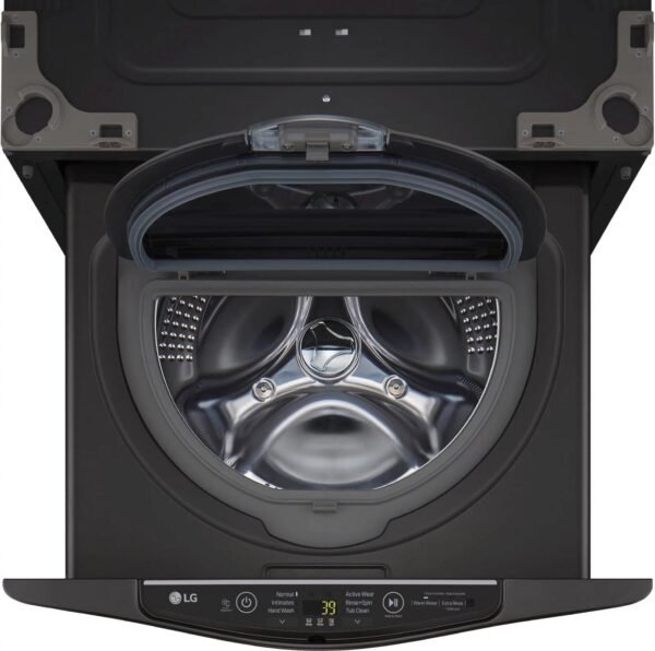 LG – SideKick 1.0 Cu. Ft. High-Efficiency Smart Top Load Pedestal Washer with 3-Motion Technology – Black steel - Image 14